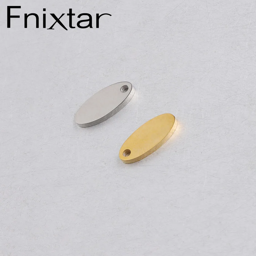 

Fnixtar Small Oval Blank Round Tags Mirror Polished Stainless Steel DIY Stamping Plate Disk 5*12mm 20piece/lot