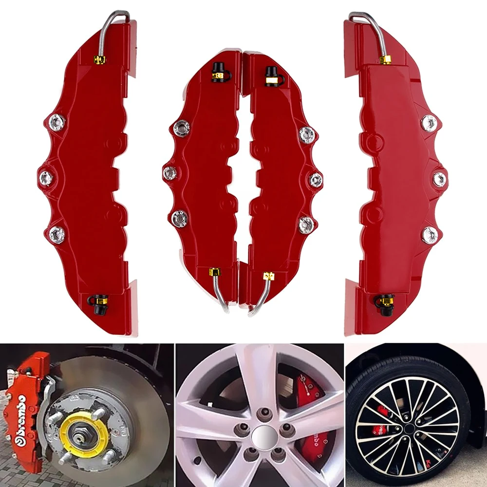 

4/2pcs Red Cover Brake Calipers Front Rear Cover Universal Disc Brake Caliper Covers Decoration Rear Calipers 14-18 Inch Cover