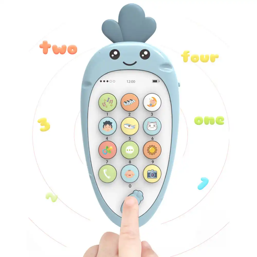 早期教育ガラガラおもちゃ多機能英語シミュレーションニンジン携帯電話のおもちゃおしゃぶり子供のギフト ベビーガラガラ モビール Aliexpress