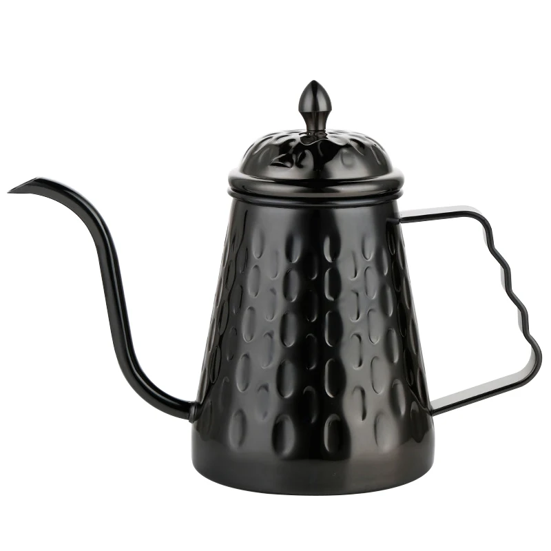 650ml Black Чайник для кофе из нержавеющей стали, чайник для заваривания и заваривания чая, 650 мл - Цвет: 650ml Black