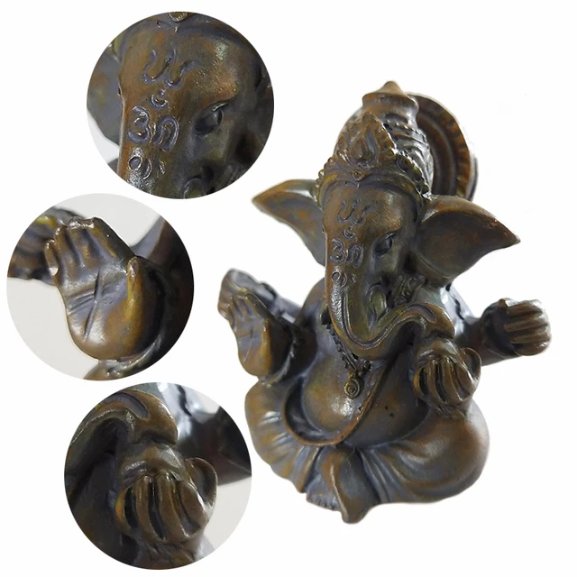 Statue Ganesha couleur pierre, bouddha, éléphant, dieu hindou, Sculpture, Figurines, maison, jardin Zen, décoration extérieure, ornements de paysage 4