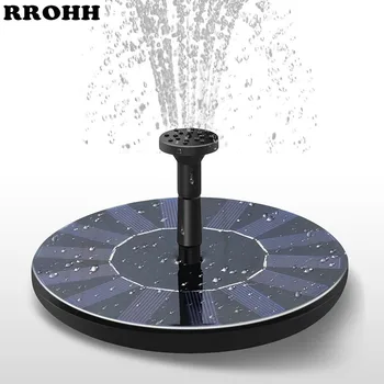 

Solar Water Pump Garden Fountain Round Solar Floating Fountain Outdoor Pool Decoration Bird Feeder Artificial Miniature Fountain