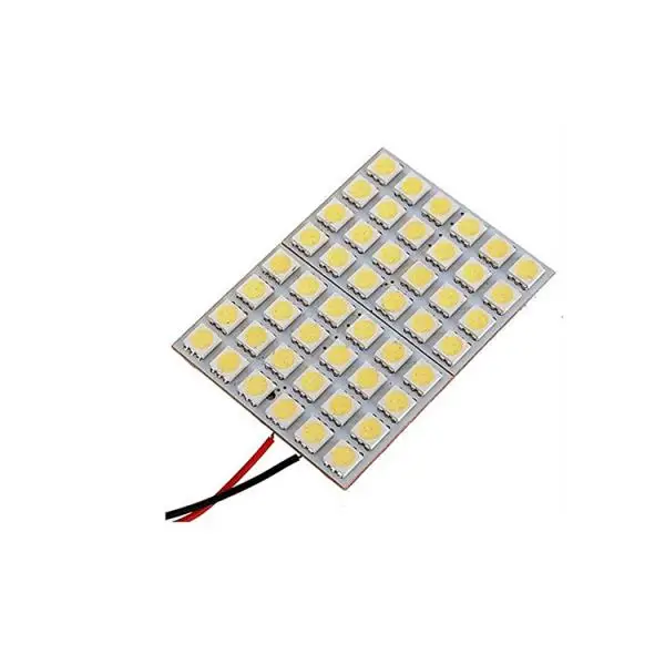 White Panel Light 48 SMD 5050 LED Interior Bulb T10 BA9S Adapter Dome Lamp