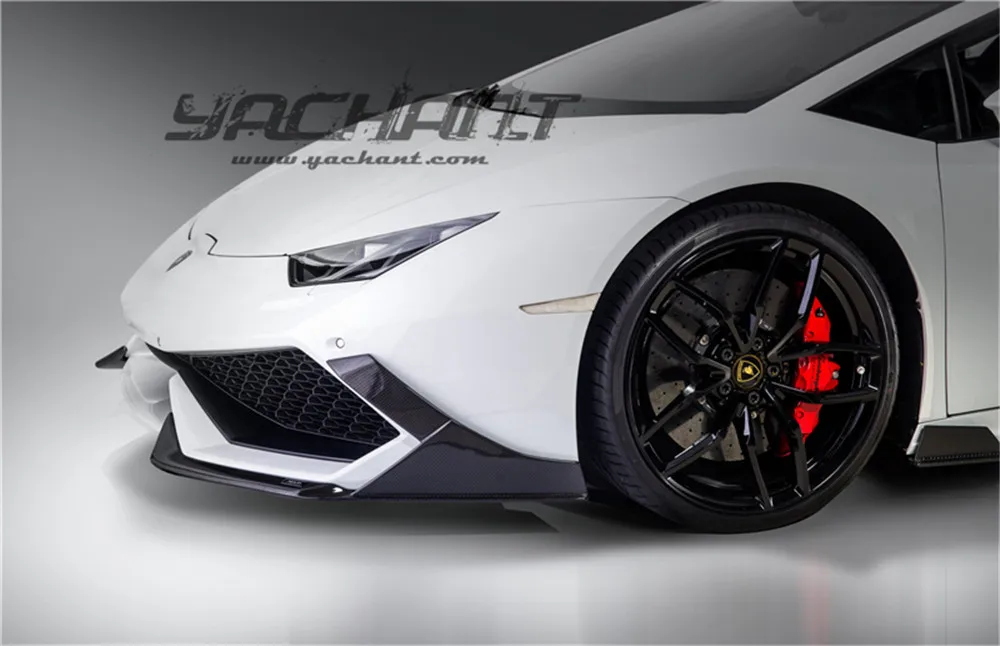 Углеродное волокно- Lamborghini Huracan LP610-4 Coupe Spyder MAD style Передняя губная лента