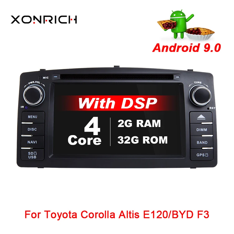 cheap Xonrich Android 9.0 Car DVD Player For Toyota Corolla E120 BYD F3 2 Din Car Multimedia Stereo GPS AutoRadio Navigation Wifi OBD2