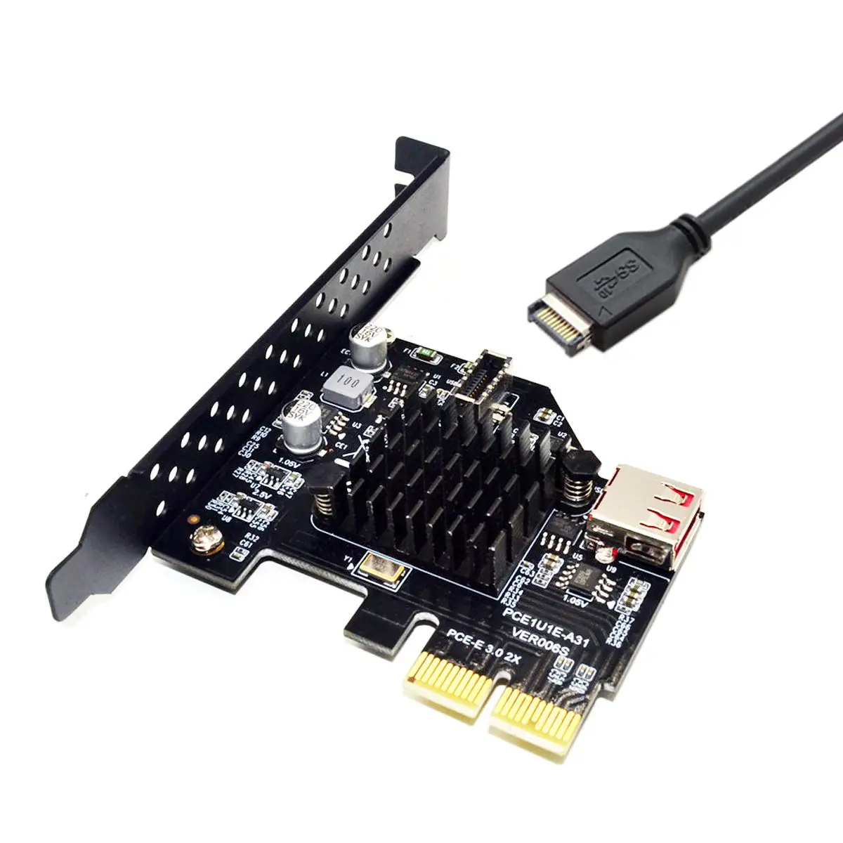 CY PCI E USB Adapter Converter USB 3.1 Front Panel Socket & USB 2.0 to PCI-E Express Card Adapter for Motherboard