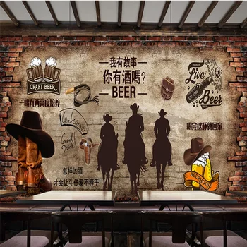 

Milofi manufacturers custom European and American retro I have a story you have wine Beer bar background wallpaper mural
