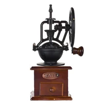 Manual Coffee Grinder Antique Cast Iron Hand Crank Coffee Mill With Grind Settings& Catch Drawer