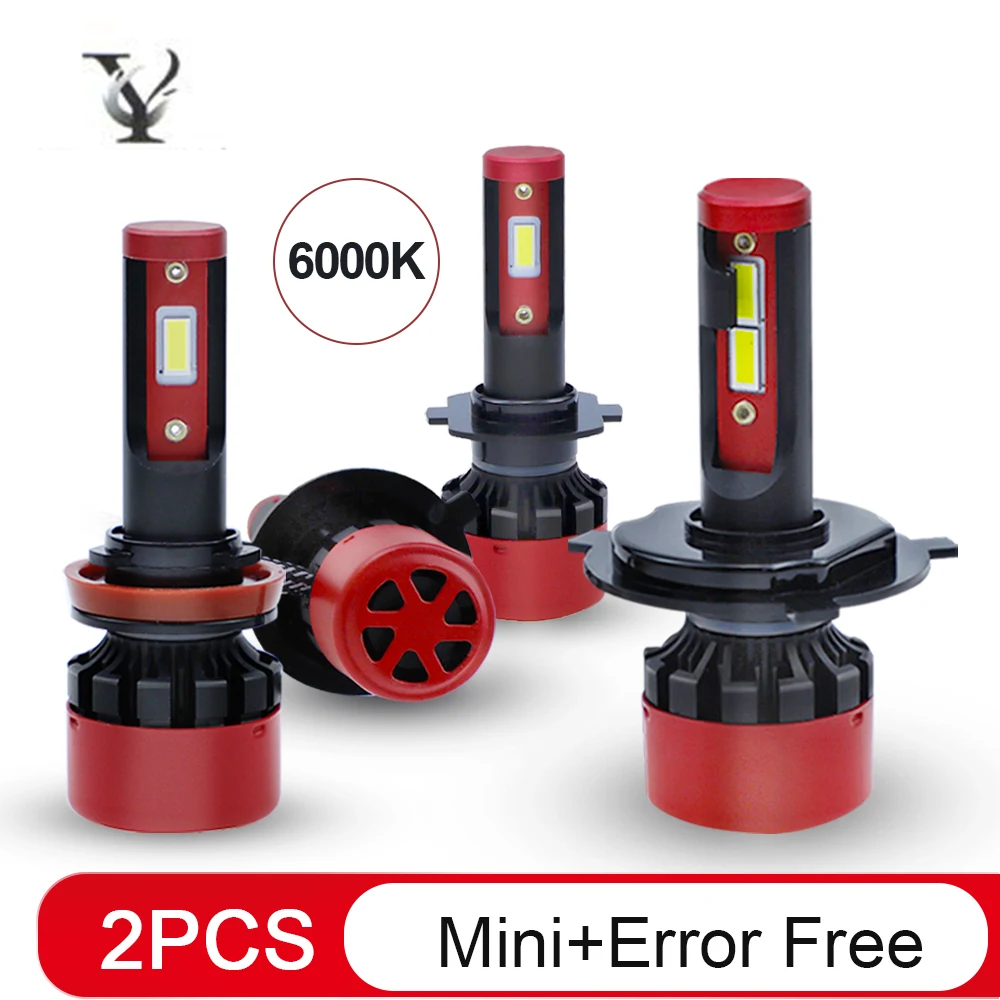 Мини Led H7 H4 H1 H11/H8/H9 H3 9005/HB3/H10 9006/HB4 лампы для автомобильных фар 96 Вт 9600LM 6000 К