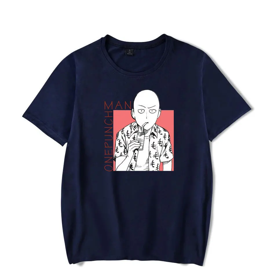 Free Shipping Anime ONE PUNCH-MAN Bald Man Saitama Print T-Shirt Summer Round Neck Short Sleeve