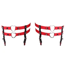 Punk Rave Garters Elastic Body Harness Red Goth Sexy Lingerie Stockings Garter Belt Women Bondage Suspender Leg Harness