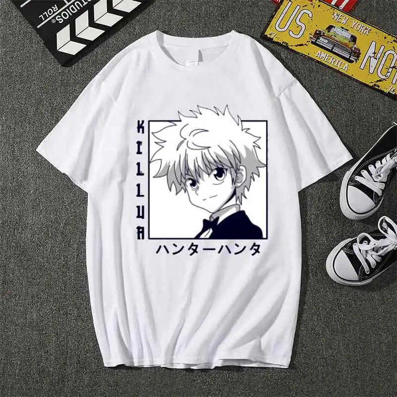 Футболка Killua Hunter X HXH Мужская милые топы мультяшный рисунок карате графические