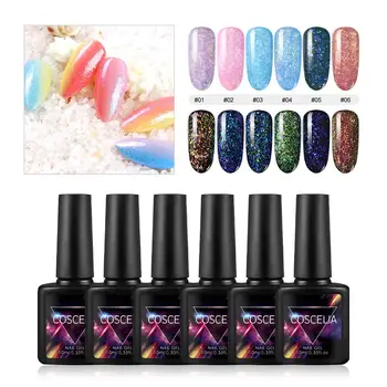 

COSCELIA 10ml UV Gel Nail Polish Long-last Shining Color Gel Varnish Semi-Permanent Soak Off UV Nail Polish UV LED Nail Art Gel