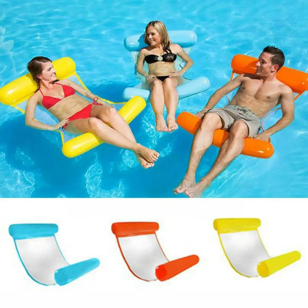 

Water Hammock In Air Recliner Foldable Inflatable Floating Swimming Mattress Sea Swimming Ring Pool Party Toy Bed Chair