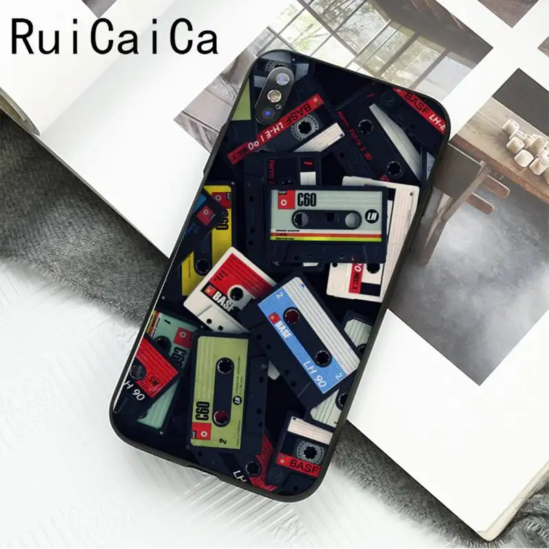 Винтажная магнитная лента RuiCaiCa кассета чехол для телефона iPhone 12 8 7 6 6S Plus X XS MAX 5 5S SE