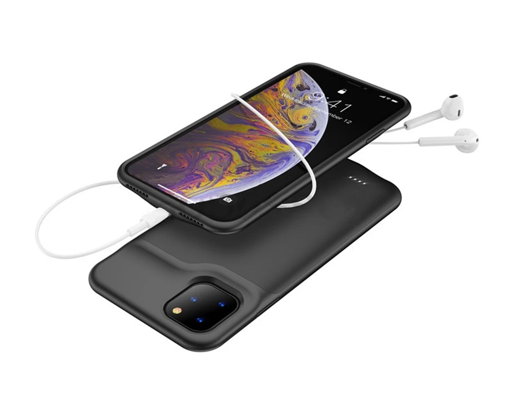 Для iPhone 11 Pro Аккумулятор Max Чехлы силиконовые противоударные чехлы для iPhone 11 Pro power Case Backup power Bank чехол