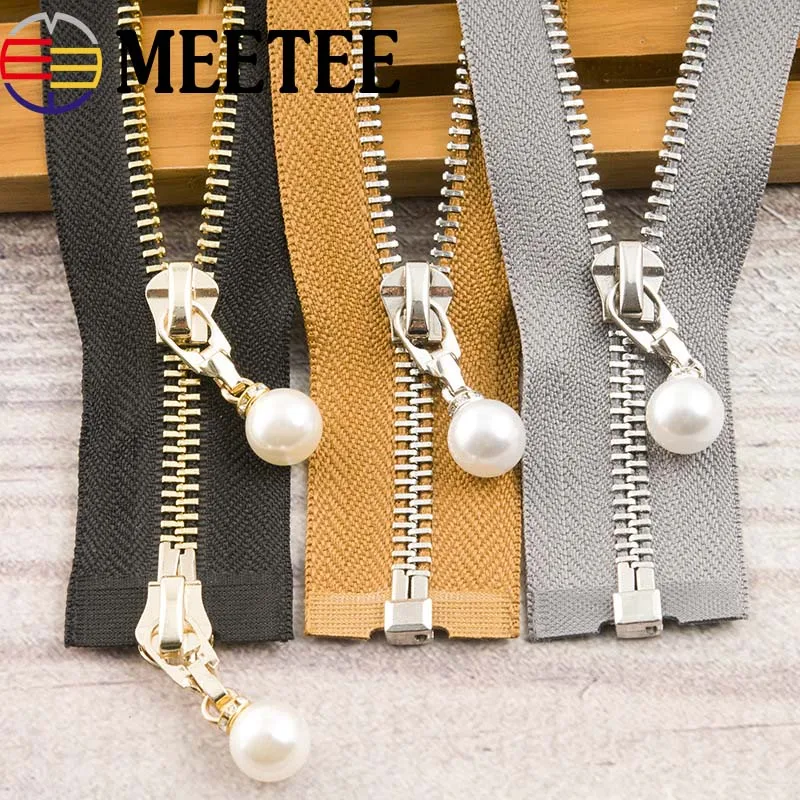 1Pc 85cm 120cm 5 Pearl Metal Zipper Eco friendly Open end Coat Jackets