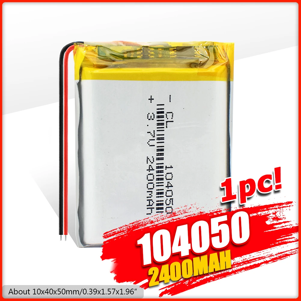 4 шт перезаряжаемая батарея 3 7 V 2400mAh Li Po 104050 литий полимерная li ion Lipo cells для gps MP3 MP4
