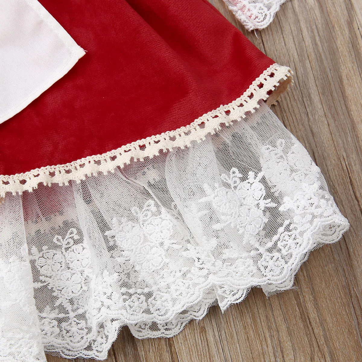 Рождественское красное платье для маленьких девочек от 1 до 6 лет кружевные вечерние платья-пачки с длинными рукавами и бантом на свадьбу, день рождения Рождественские костюмы для девочек