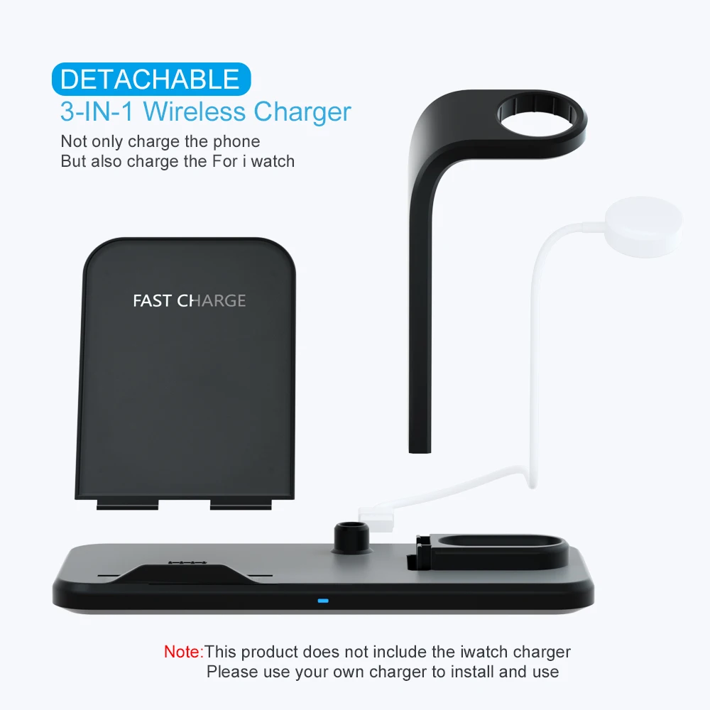 Qi Беспроводная зарядная док-станция держатель для Apple Watch 4 3 2 Airpods iPhone 11 Pro X XS Max XR 8 Plus Индукционная зарядная станция