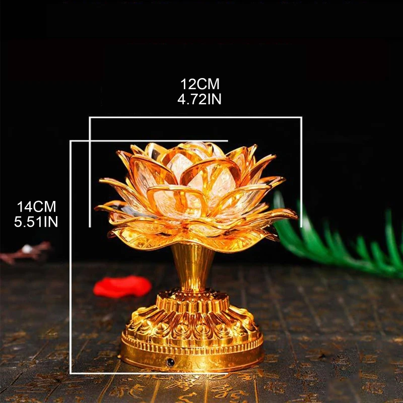 

Buddhism Lotus Lamp Colorful Lotus Lamp Desktop Decoration Light for Meditation E8BD