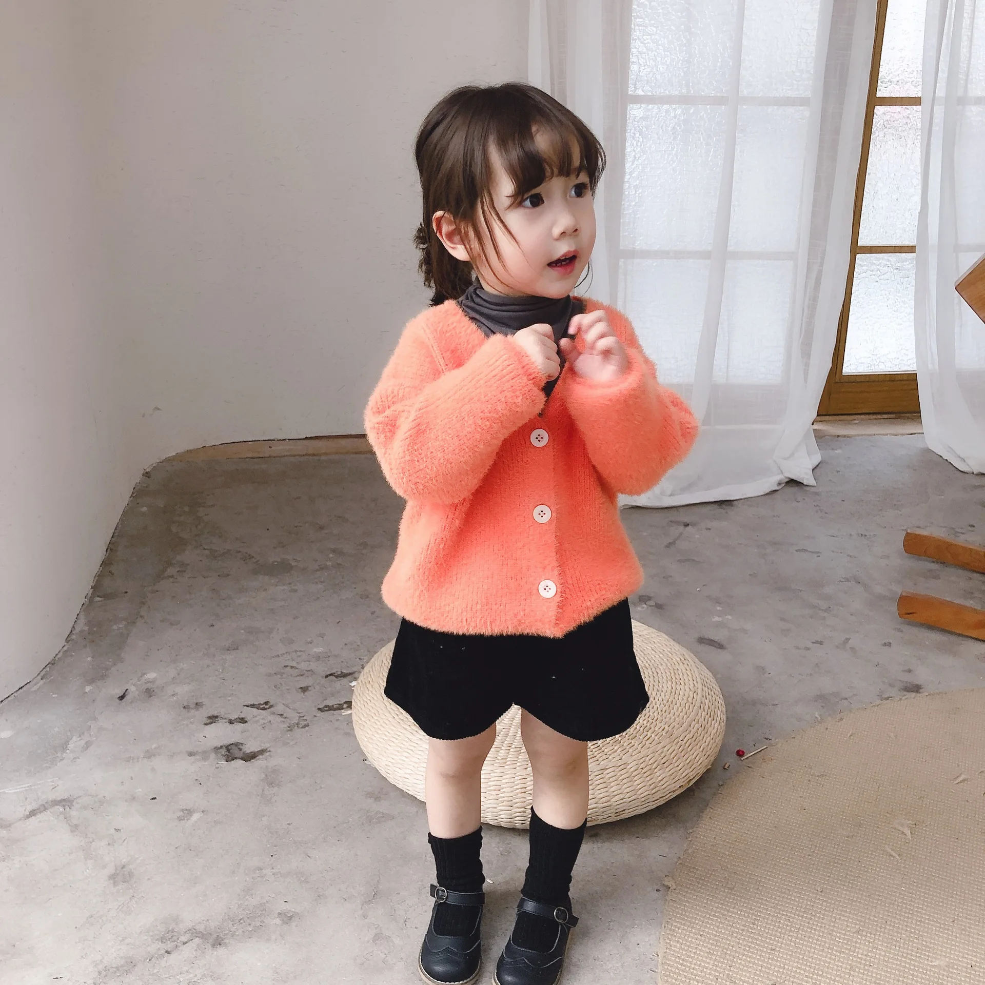 Теплый кардиган-пальто для детей 1-6 лет, пальто, вязаные свитера для маленьких девочек, куртки, детская верхняя одежда