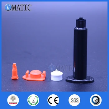 

High Quality 20 Sets Glue Dispensing 30cc/ml UV Pneumatic Black Syringe Barrel With End Cover & Syringe Cap/Stopper & Piston