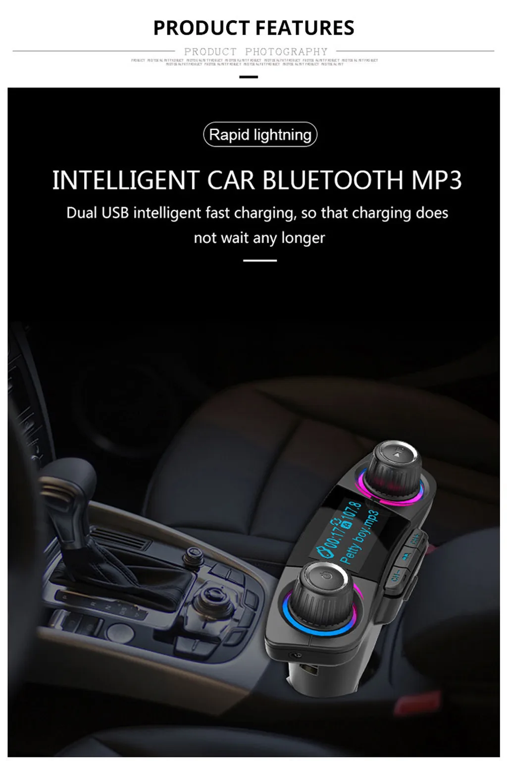 BT автомобильный fm-передатчик MP3-плеер Hands free Radio Adapter Kit Dual-charge USB зарядное устройство функция отключения памяти mp3-плеер