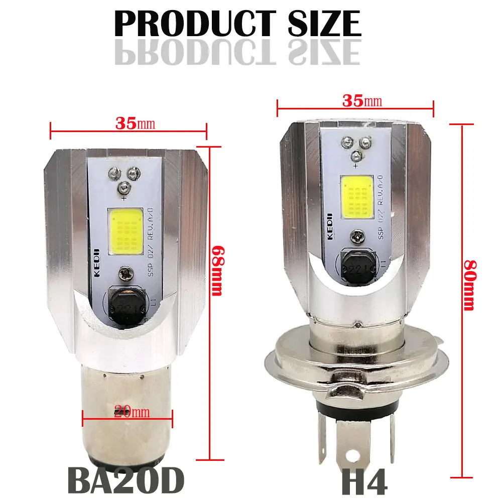 2 шт. H6 Led BA20D фара мотоцикла 1200LM мото противотуманные фары H4 HS1 Скутер ATV аксессуары