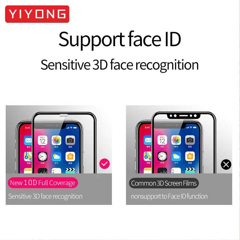 25 шт./лот YIYONG 10D Полное стекло для iPhone 11 Pro Max закаленное стекло для iPhone X XR XS Max защита экрана iPhone11 Max стекло