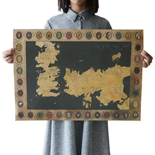 [A848] Игра престолов игры 72X51 см Ретро плакат из крафт-бумаги экран для помещений кафе декоративная живопись