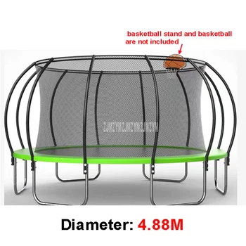 

16 Feet Outdoor Trampoline With High Protective Net Safety Supper Large Commercial Kindergarten Basketball Bouncing Bed For Kids