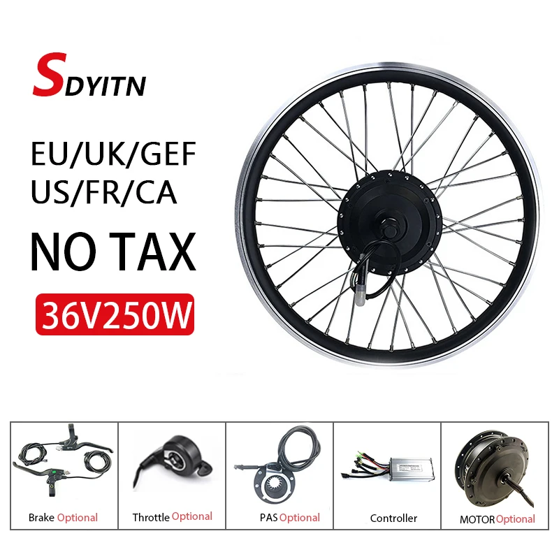 

SDYITN 2020 36V/48V 250W Electric Bicycle Conversion KIt Front Wheel Hub Moto for EBike with LCD Display