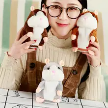 Bonito brinquedo de pelúcia macio falando nod som registro pet hamster mouse crianças presente