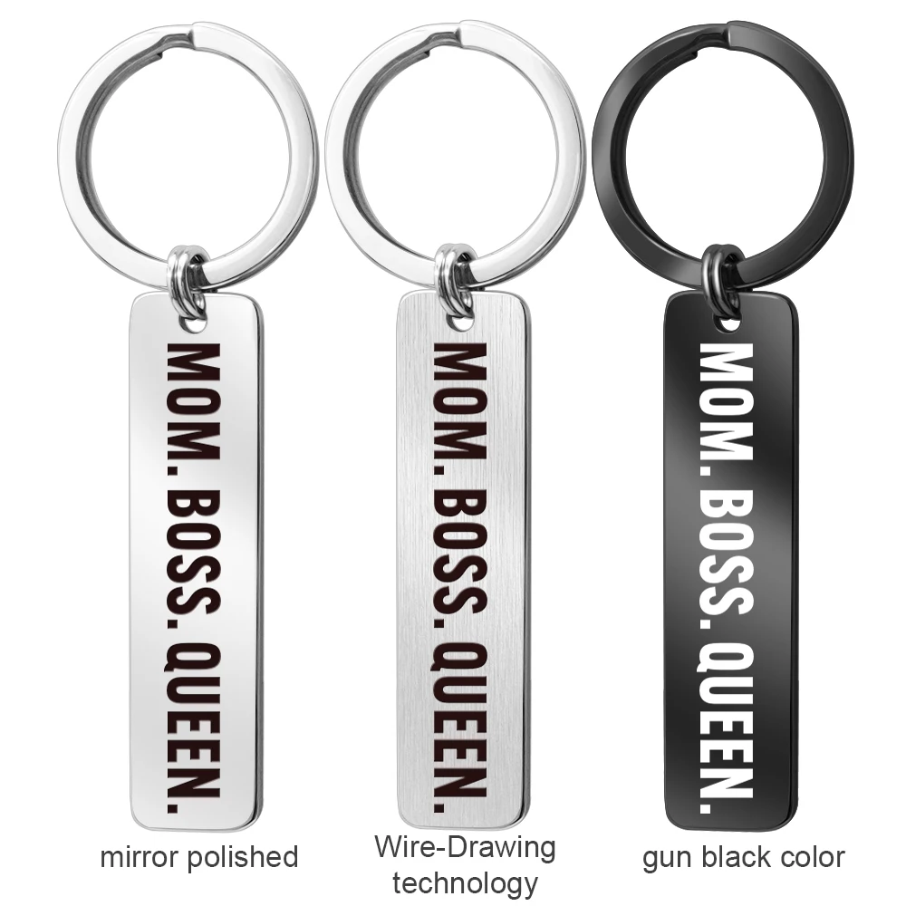 PolishedPlus заказной День Святого Валентина Брелок мама босс королева титан сталь