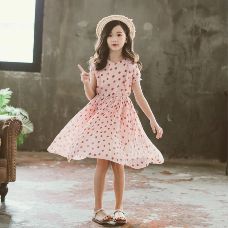 childrens pink polka dot dresses