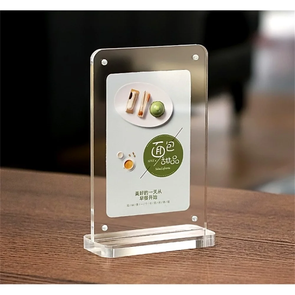 Round Angle Clear Acrylic Magnetic Sign Holder For Poster Picture Paper Menu Advertising Display 1pcs 6 9cm upright clear acrylic magnetic label holder stand l shape poster banner menu list frame advertising   sign display