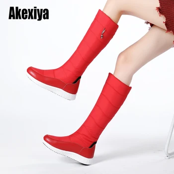 

35-43 Ladies Wedges High Heels Platform Shoes Woman 2020 Fashion Winter Warm Knee-High Snow Boots Women u889