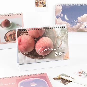 

2021 Beautiful Flower and Cloud Desk Calendar INS Style Coil Calendars Daily Schedule Planner 2020.10-2021.12