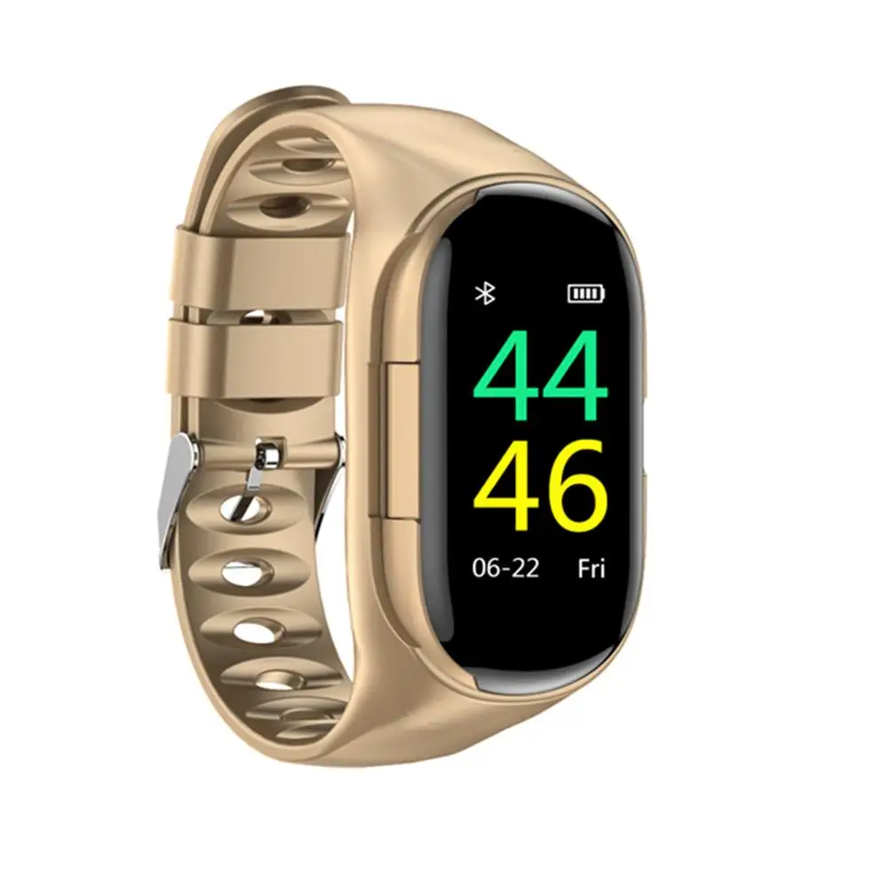 

696 New Design T88 AI Smart Watch Bluetooth Headphone Heart Rate Monitor Smart Wristband Long Time Standby Fitness Bracelet
