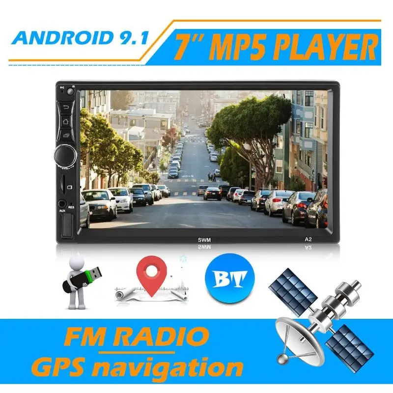  SWM A2 Verbesserte 2DIN 7 zoll Android 9.1 Auto Multimedia-Player Bluetooth WIFI Auto Stereo GPS Bl