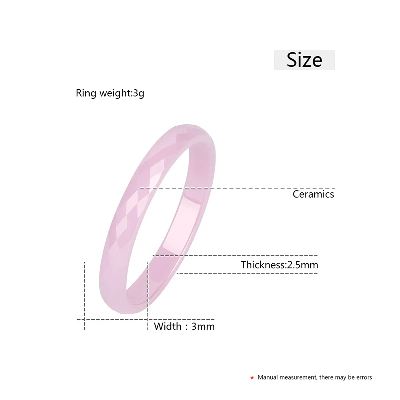3 мм светильник, розовое, черное, белое керамическое кольцо для женщин, современное обручальное кольцо, ювелирное изделие, вырезанное поверхность, здоровые кольца на палец