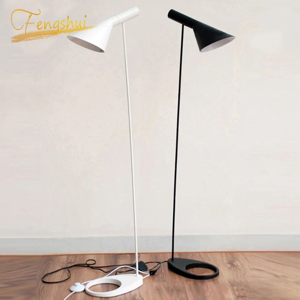 

Nordic Design AJ Floor Lamp Black Metal Standing Light Living Room Bedroom Bedside LED Decorate Floor Lamps Lighting Luminaria