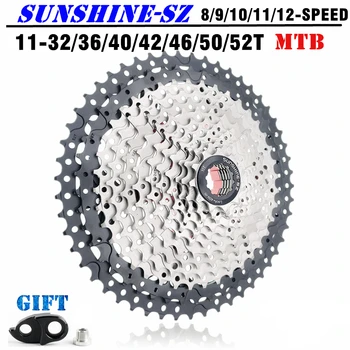SUNSHINE – Cassette pour vélo vtt, 8/9/10/11/12 vitesses, 52T 50T 46T 42T 40T 8 9 10 11 12 vitesses, roue libre Compatible avec SHIMANO SRAM