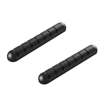 

7Holes USB Cable Winder Silicone Charging Cable Winder Desktop Mouse Cable Organizer Clip Holder with 7 Holes(2PCS)