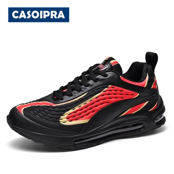 

CASOIPRA Mens Shoes Casual Breathable Designer Sneakers Men Lace-up Trainers Shoes Black Chaussure Homme Deportivas Hombre