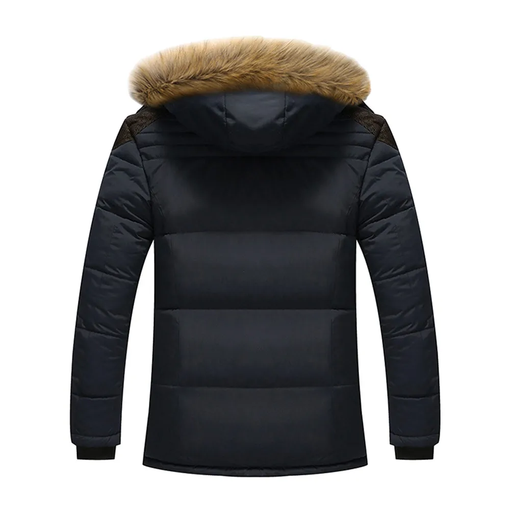 Модная Меховая куртка, мужские парки, зимние толстые теплые мужские куртки и пальто, повседневное пальто с капюшоном, верхняя одежда, мужская куртка