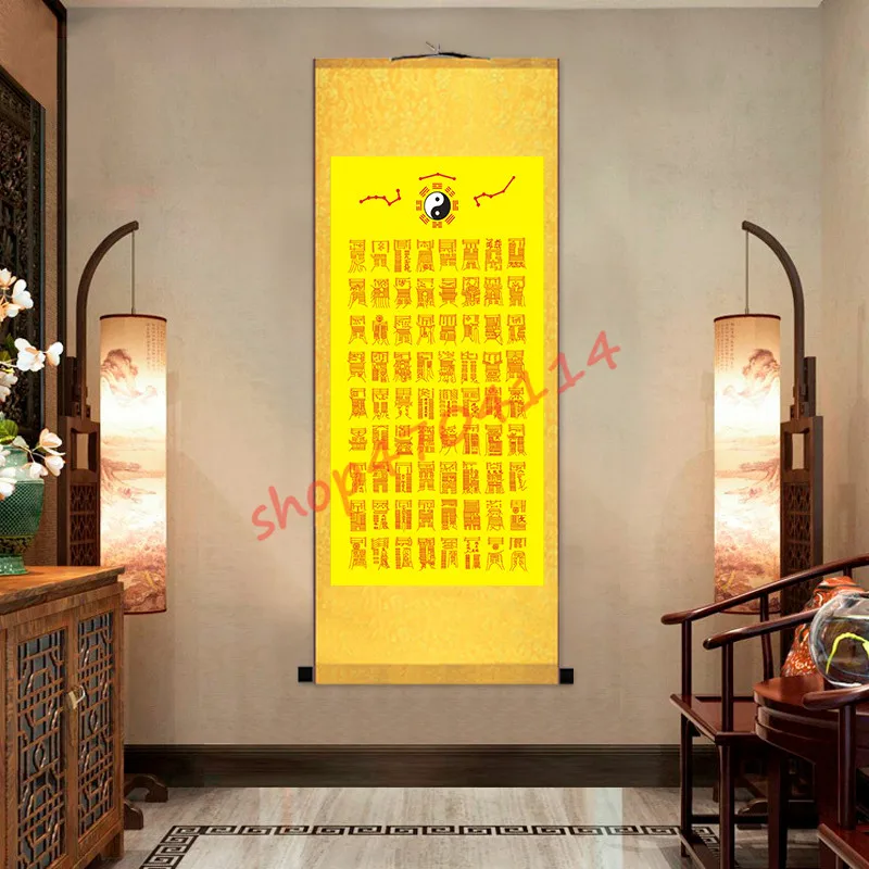 70 две Taoist mantras шелковые свитки hangings изысканные ремесла декорации коллекции