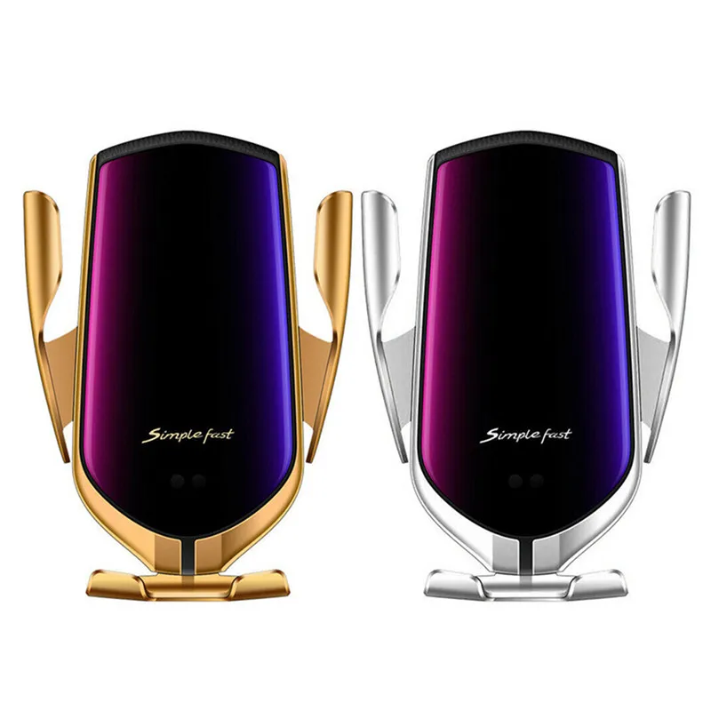 

Automatic Clamping Wireless Car Charger Phone Holder Qi Fast Charging Infrared Sensor Car Accessories Interior Stand Auto Mount