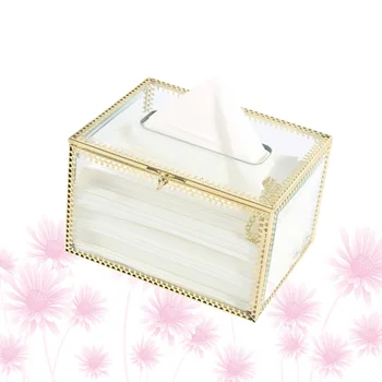 

Metal Tissue Box Remote Control Holder Multifunction Desktop Container Sundries Organizer for Living Room Bedroom
